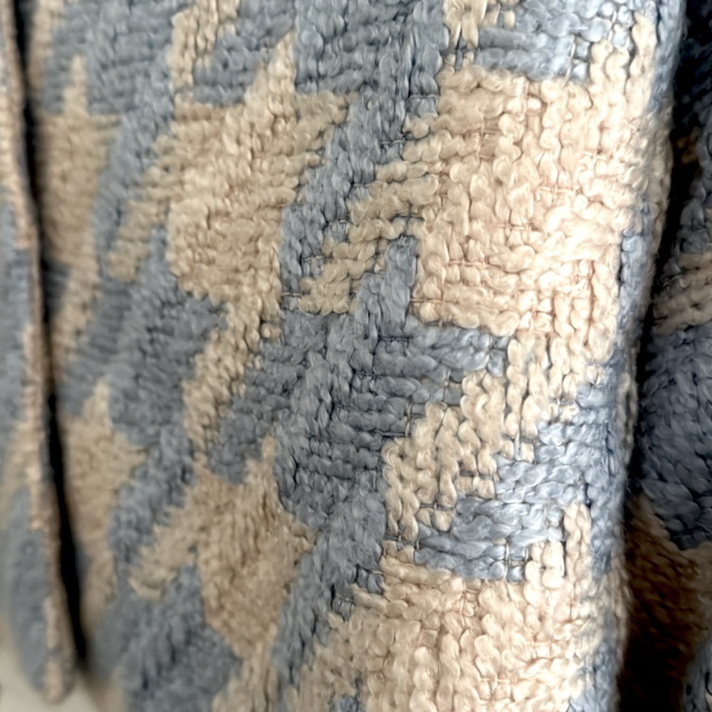 NWT Express Blue and Cream Houndstooth Tweed Cropped Jacket | Size Small - Picture 2 of 9